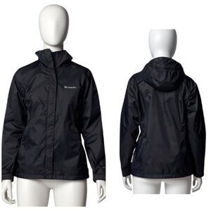 Columbia Women’s Arcadia II Waterproof Lightweight Hooded Rain Jacket  Black
